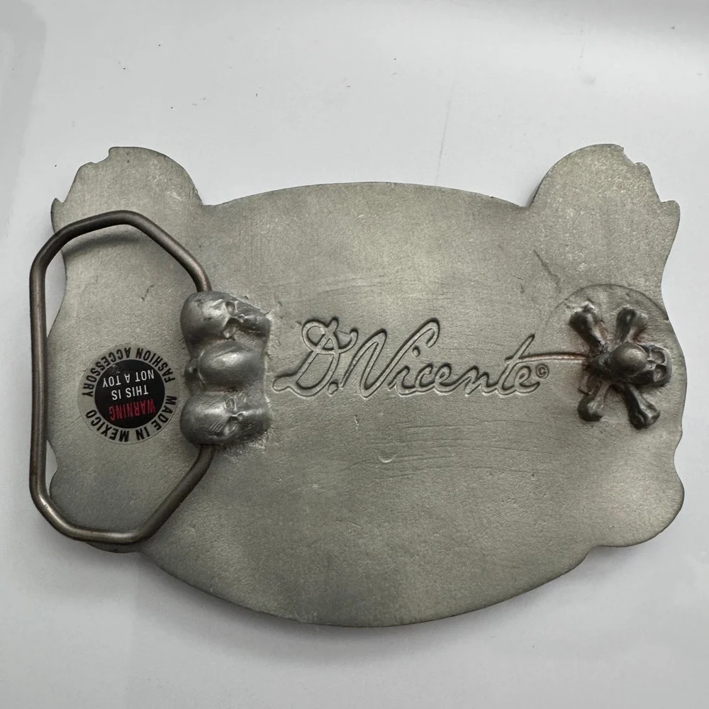 D. Vicente Pin Up Girl Lucky Horseshoe Dice 8 Ball Belt‎ Buckle Made in Mexico